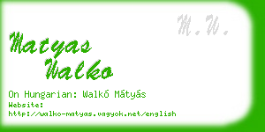 matyas walko business card