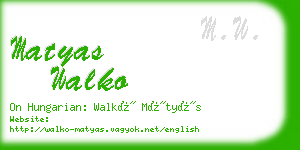 matyas walko business card